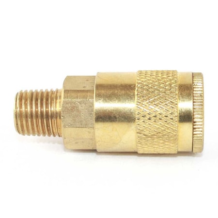 Interstate Pneumatics 1/4 Inch Automotive Brass Coupler x 1/4 Inch Male NPT, PK 6 CA441B-D6